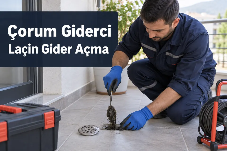Çorum Laçin gider açma — balkon süzgecinde birikinti temizliği