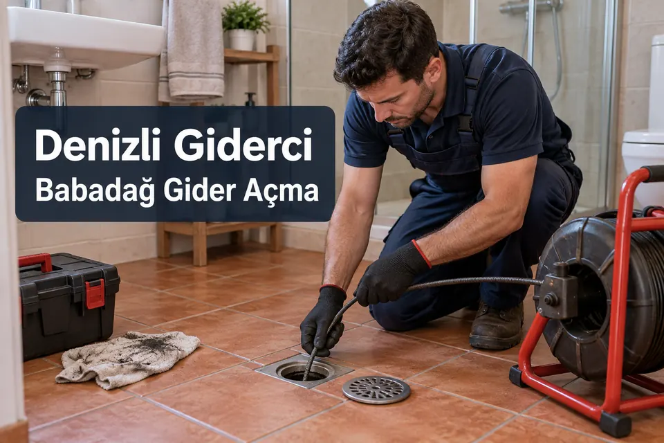 Denizli Babadağ gider açma — banyo zemin giderinde çalışma
