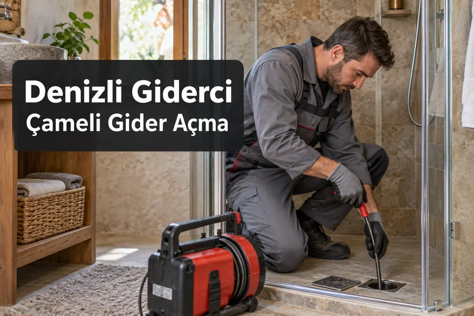 Denizli Çameli gider açma — duş süzgecinin incelenmesi