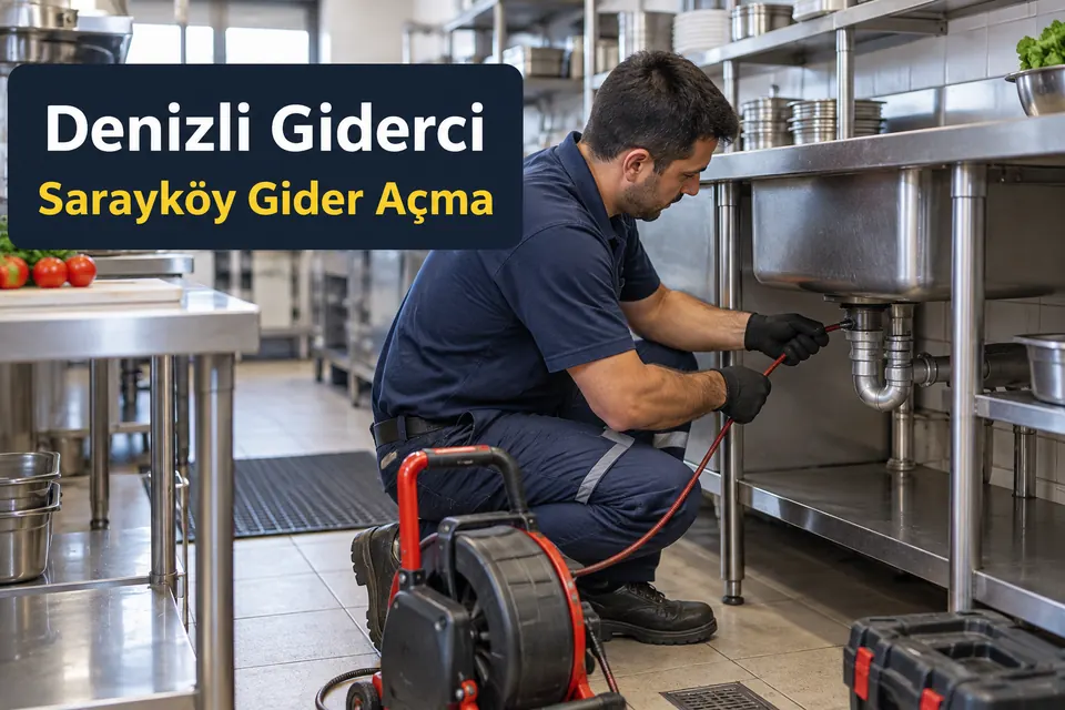 Denizli Sarayköy gider açma — hazırlık evyesi giderinde çalışma