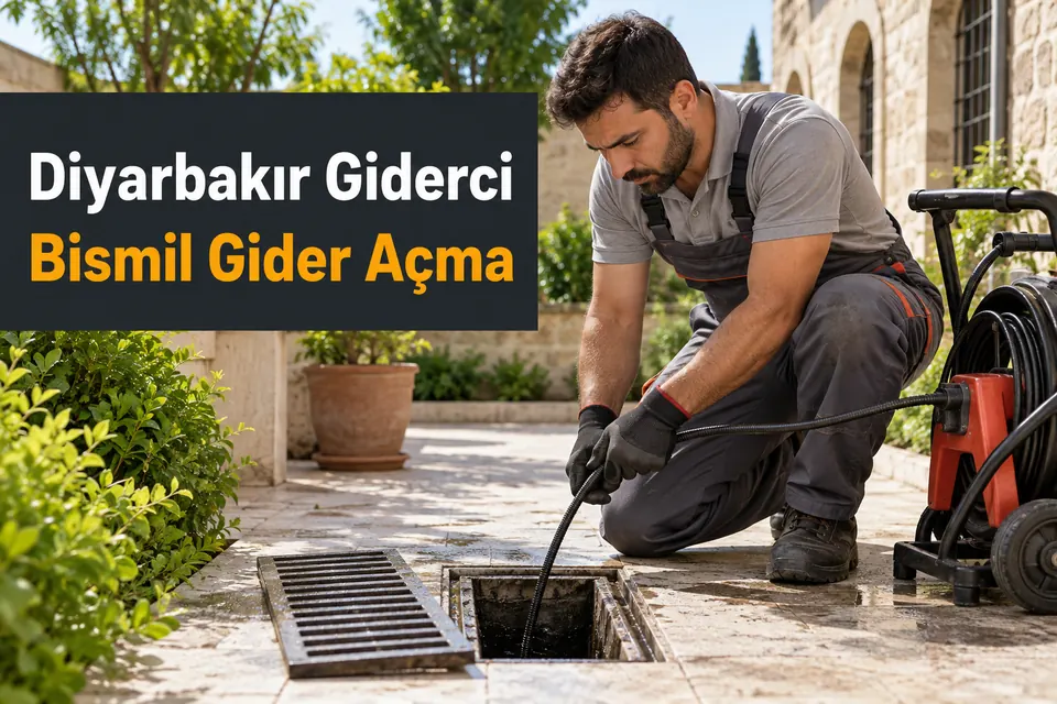 Diyarbakır Bismil gider açma — avlu ızgarasında temizlik