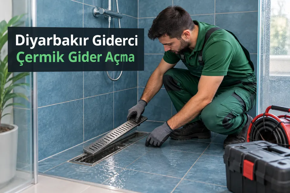 Diyarbakır Çermik gider açma — duş tahliye kanalının incelenmesi