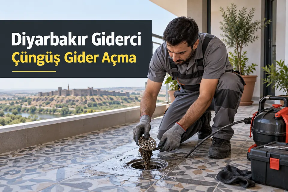 Diyarbakır Çüngüş gider açma — balkon süzgecinde temizlik