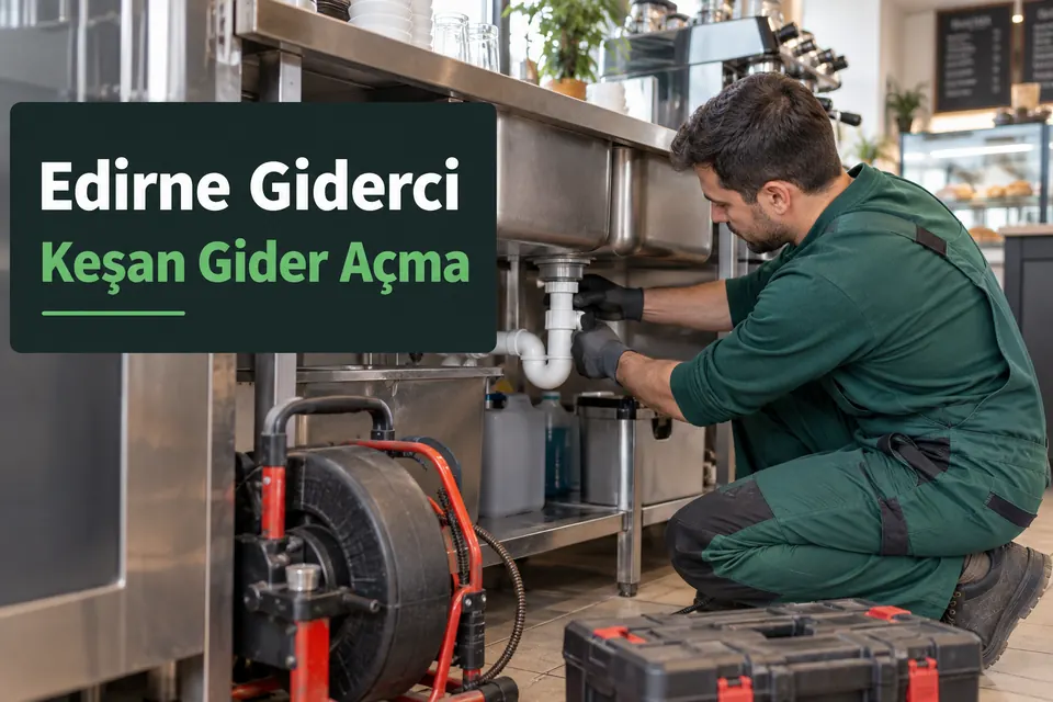 Edirne Keşan gider açma — çift evyenin gider bağlantısında çalışma