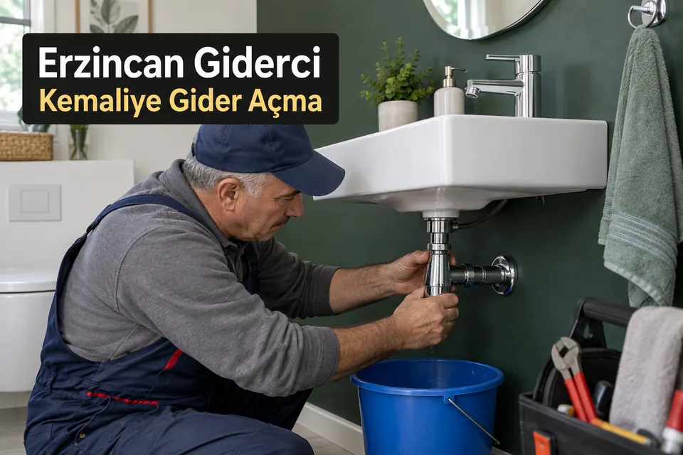 Erzincan Kemaliye gider açma hizmet görseli Erzincan Kemaliye gider açma — banyo lavabo sifonunun incelenmesi