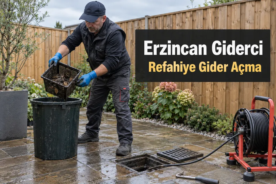 Erzincan Refahiye gider açma — bahçe gider haznesinde birikinti temizliği