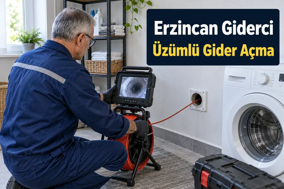 Erzincan Üzümlü gider açma — çamaşır alanı giderinde kameralı kontrol