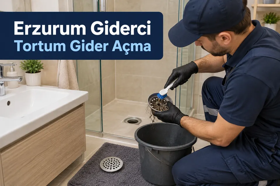 Erzurum Tortum gider açma — duş süzgecinde saç ve birikinti temizliği