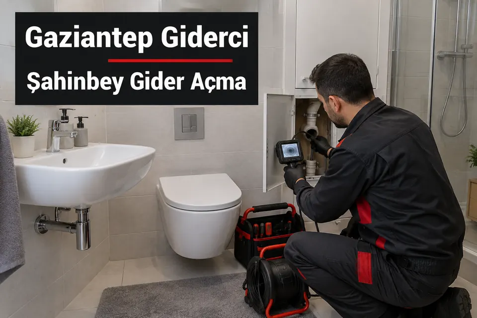 Gaziantep Şahinbey gider açma — banyo hattında kameralı inceleme