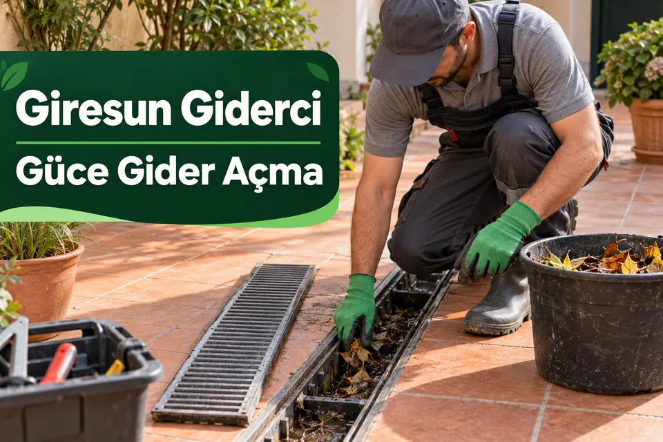 Giresun Güce gider açma — avlu ızgarasında yüzey temizliği