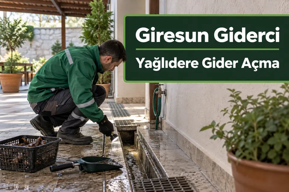 Giresun Yağlıdere gider açma hizmet görseli Giresun Yağlıdere gider açma — avlu gideri çıkışında kontrol