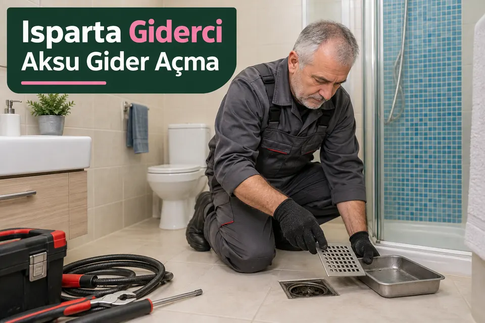 Isparta Aksu gider açma hizmet görseli Isparta Aksu gider açma — duş süzgecinin incelenmesi