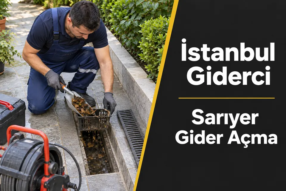 İstanbul Sarıyer gider açma — bahçe süzgecinde birikinti temizliği
