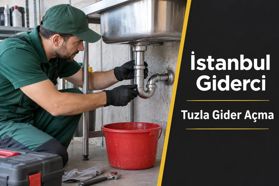 İstanbul Tuzla gider açma hizmet görseli İstanbul Tuzla gider açma — atölye lavabosunda bağlantı kontrolü