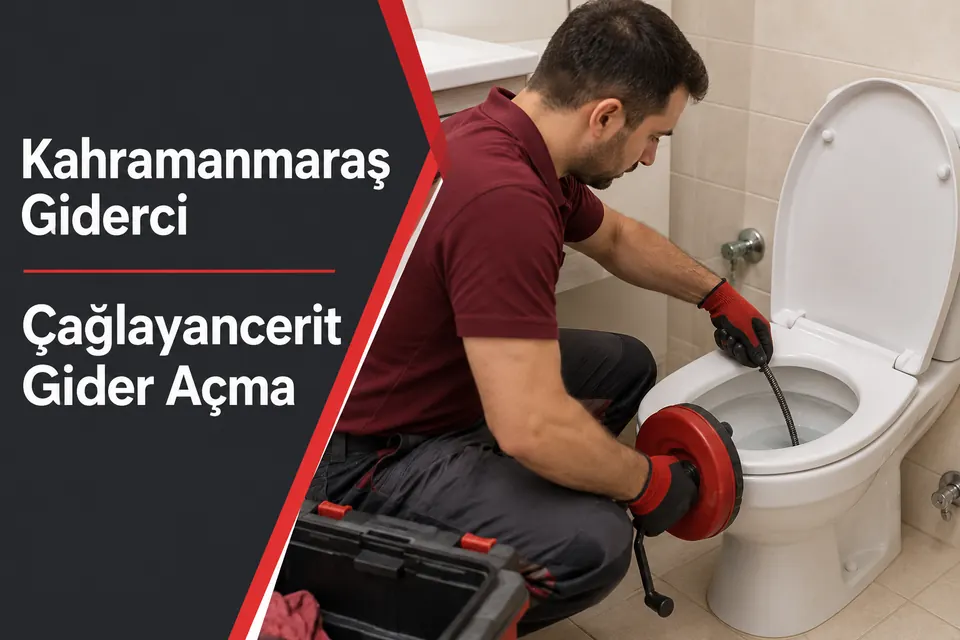 Kahramanmaraş Çağlayancerit gider açma — tuvalet çıkışı için ekipmanla kontrol