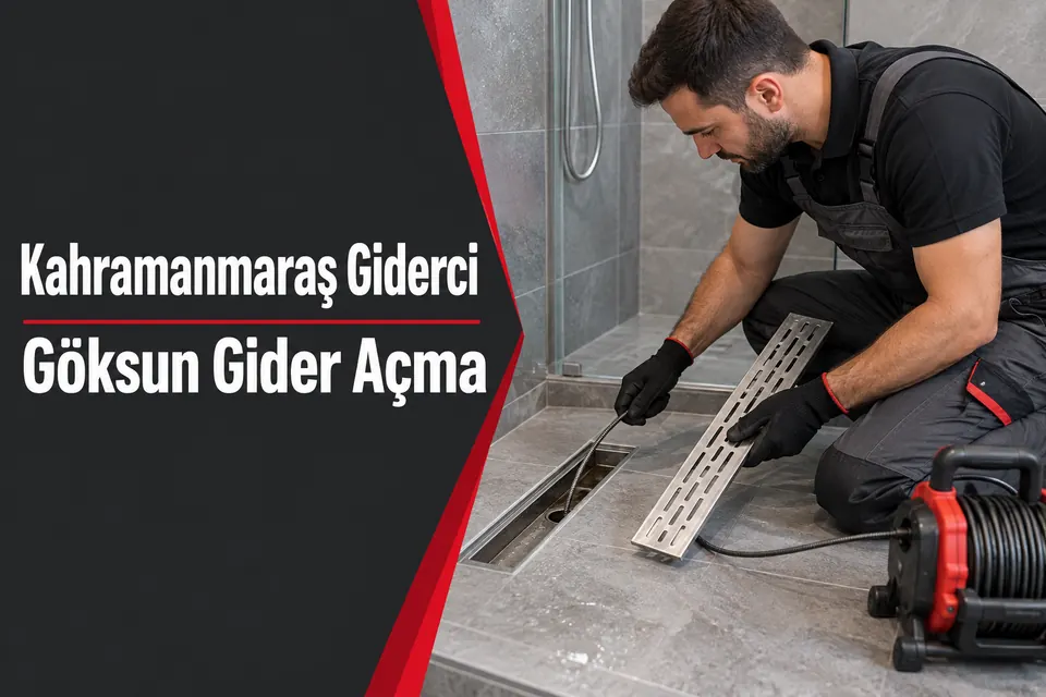 Kahramanmaraş Göksun gider açma hizmet görseli Kahramanmaraş Göksun gider açma — duş kanalının tahliye kontrolü