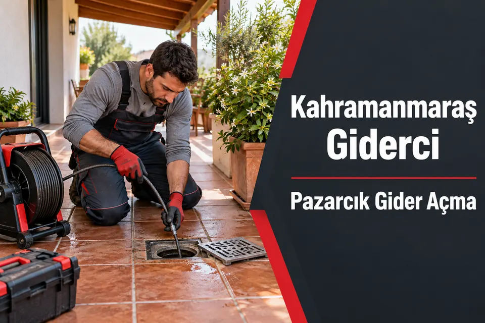 Kahramanmaraş Pazarcık gider açma hizmet görseli Kahramanmaraş Pazarcık gider açma — balkon süzgeci ve yüzey akışında kontrol