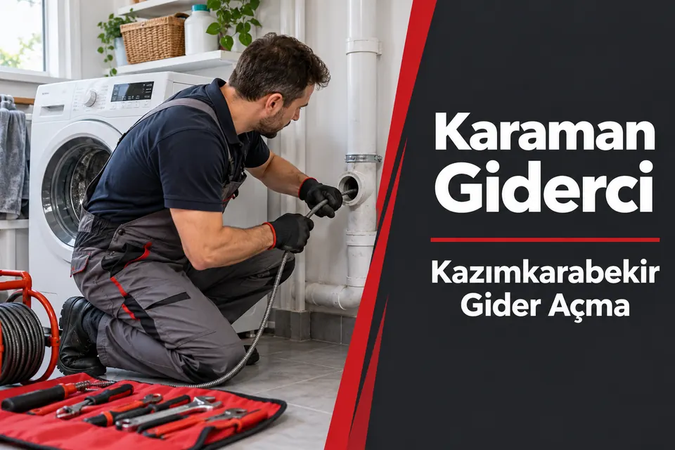 Karaman Kazımkarabekir gider açma hizmet görseli Karaman Kazımkarabekir gider açma — makine tahliye bağlantısının incelenmesi