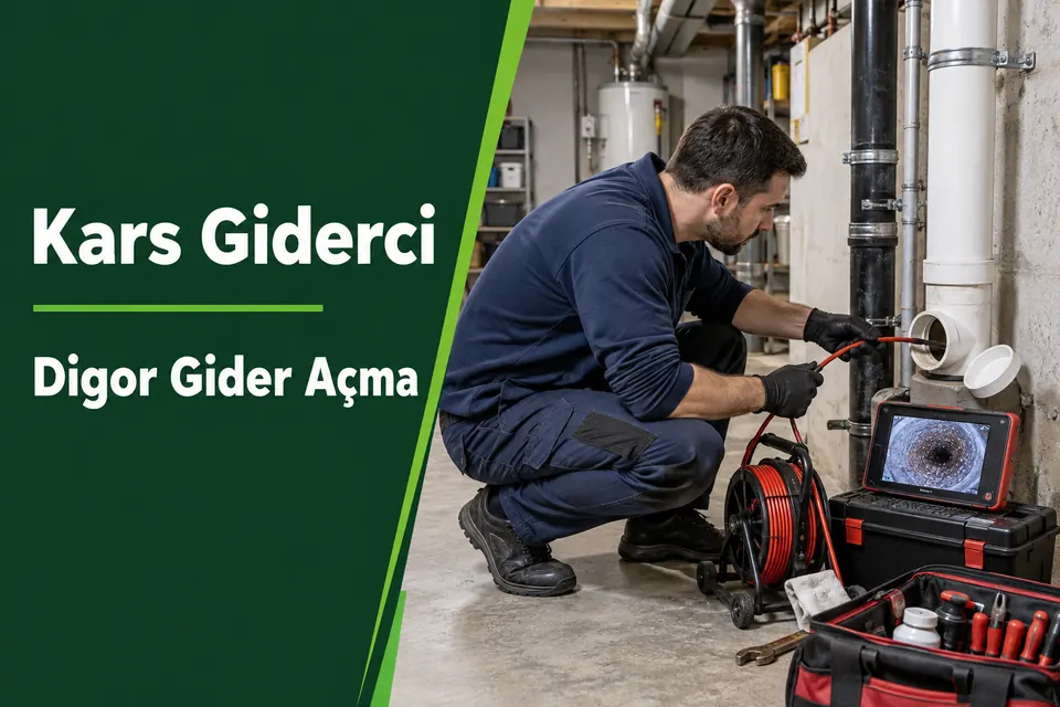 Kars Digor gider açma — ortak atık su hattında kameralı kontrol