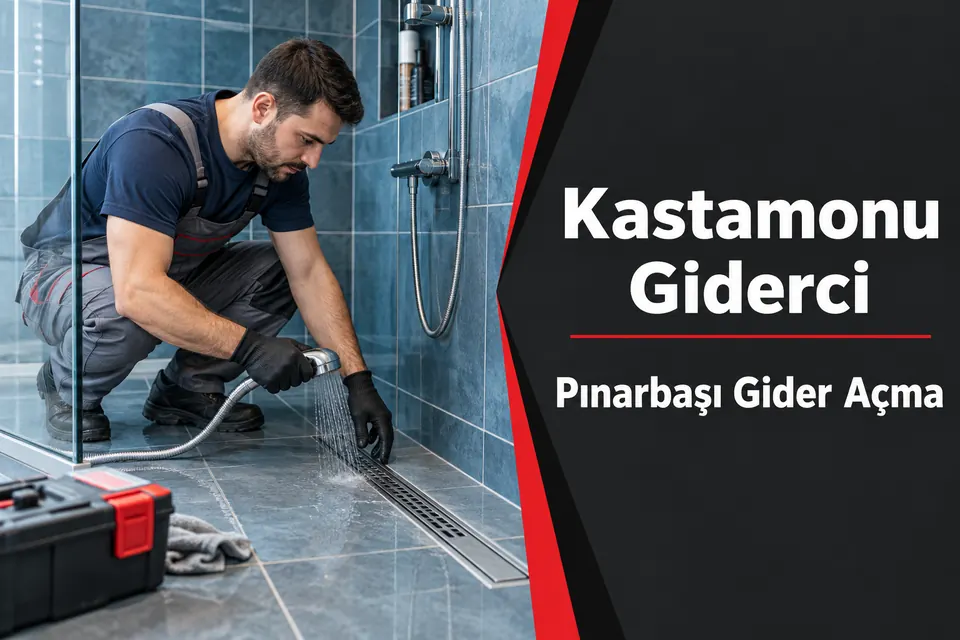 Kastamonu Pınarbaşı gider açma — duş kanalında işlem sonrası akış denemesi