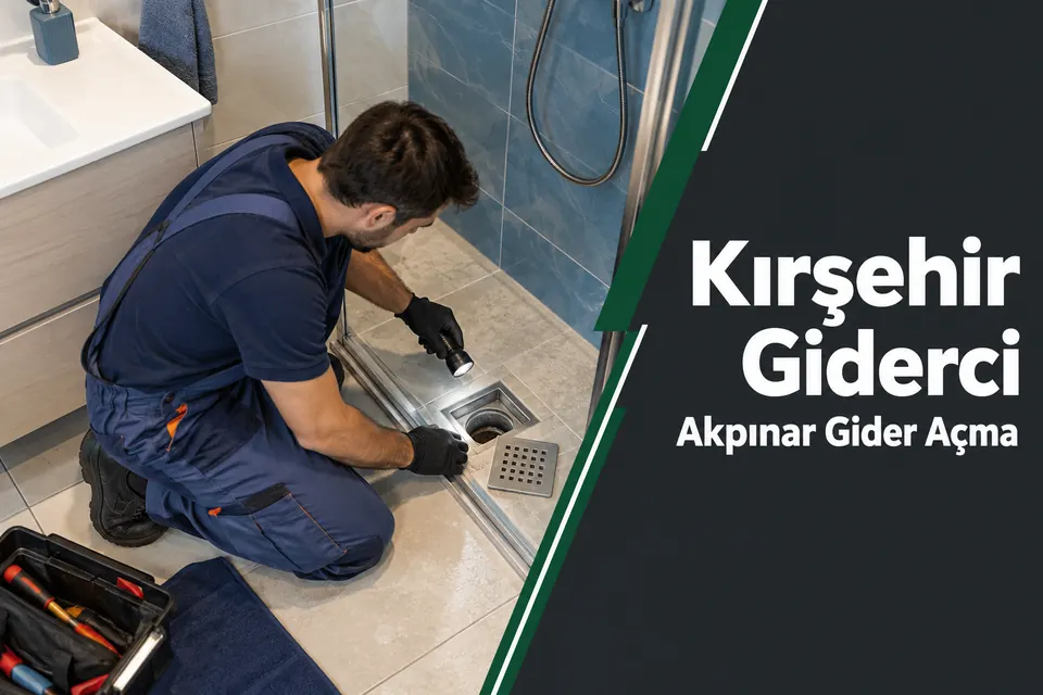 Kırşehir Akpınar gider açma — duş süzgecinde akış kontrolü hazırlığı