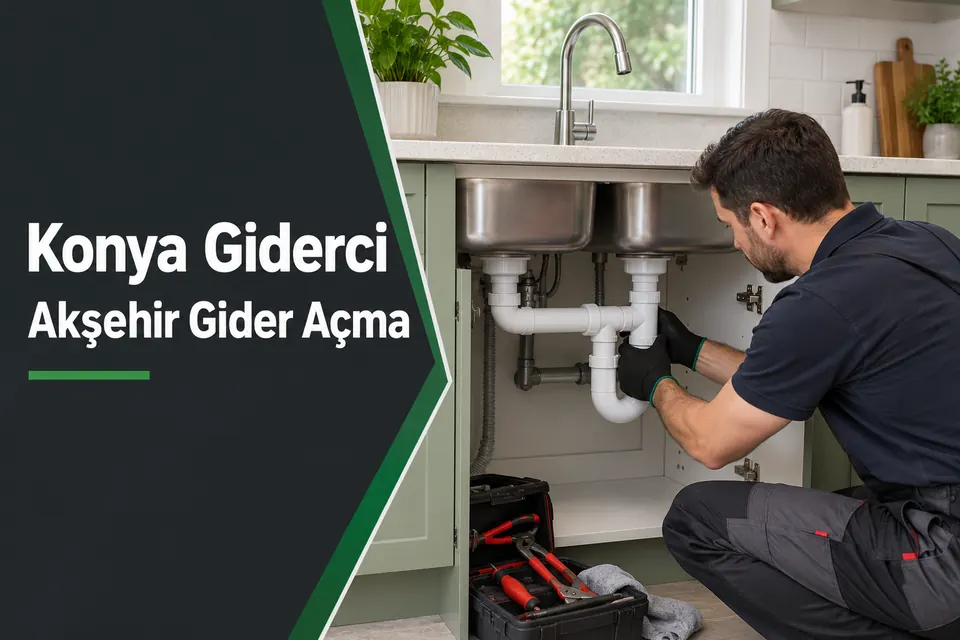 Konya Akşehir gider açma — çift evyenin ortak çıkışında inceleme