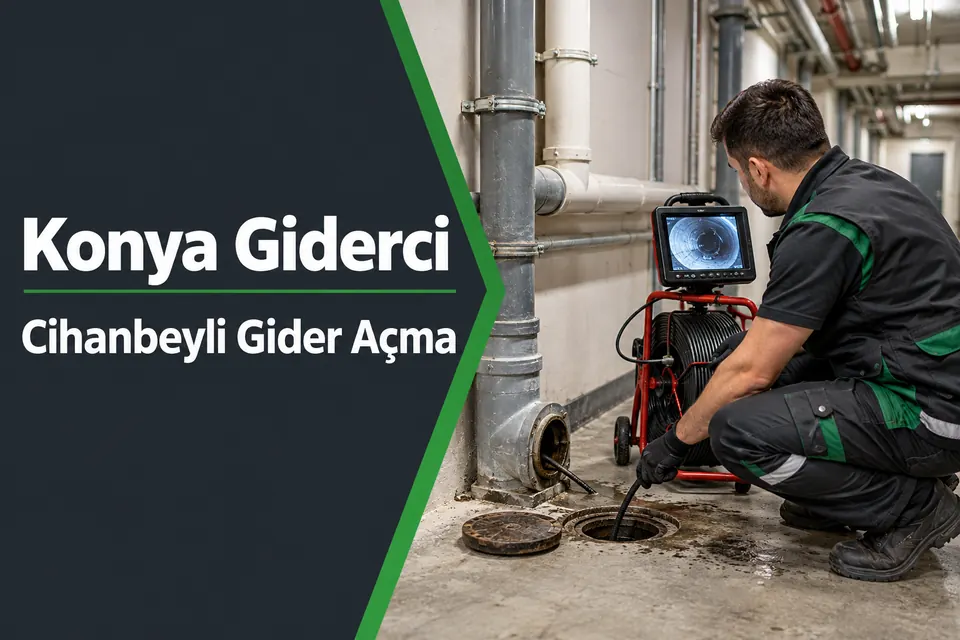 Konya Cihanbeyli gider açma — ortak atık su hattında kamera kontrolü