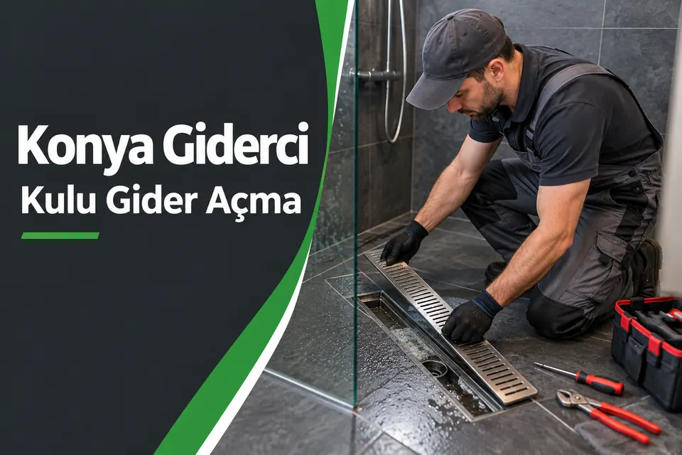 Konya Kulu gider açma — duş kanalının çıkarılabilir ızgarasında kontrol