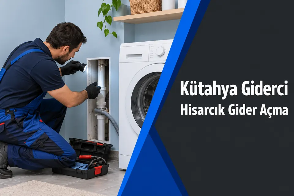Kütahya Hisarcık gider açma hizmet görseli Kütahya Hisarcık gider açma — çamaşır makinesi tahliye hattının incelenmesi