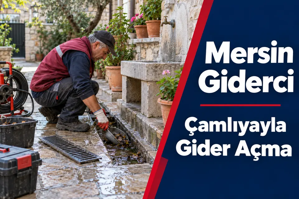 Mersin Çamlıyayla gider açma hizmet görseli Mersin Çamlıyayla gider açma — avlu drenaj kanalının incelenmesi