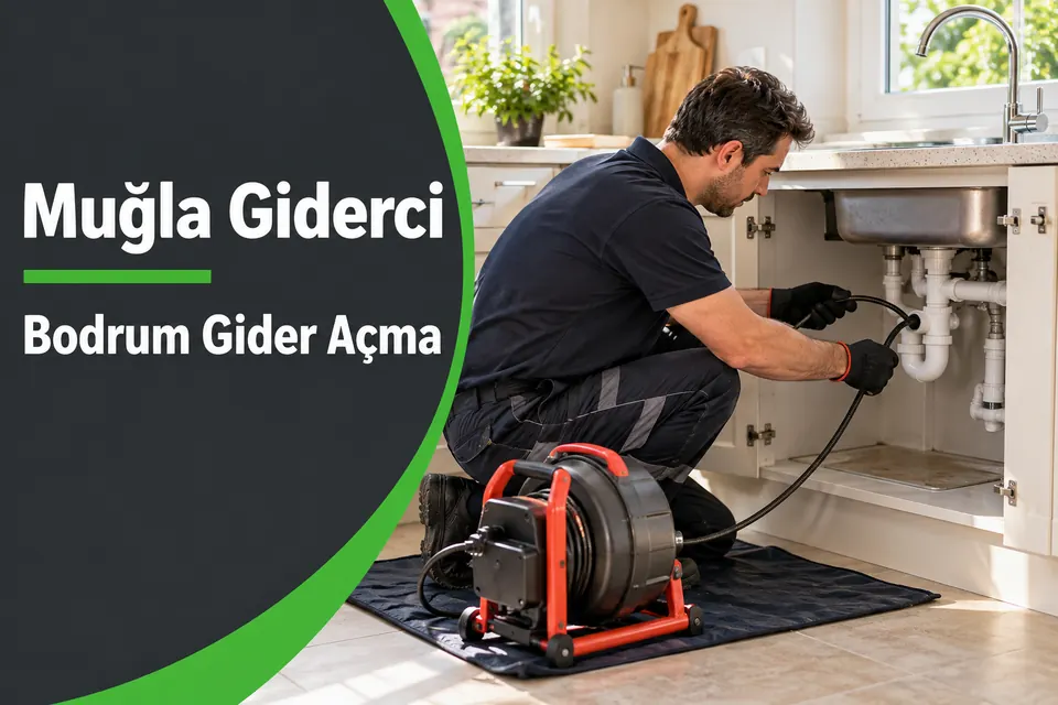 Muğla Bodrum gider açma hizmet görseli Muğla Bodrum gider açma — mutfak sifonunda mekanik kontrol