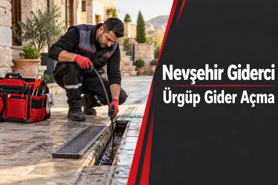 Nevşehir Ürgüp gider açma — avlu tahliye kanalının kontrolü
