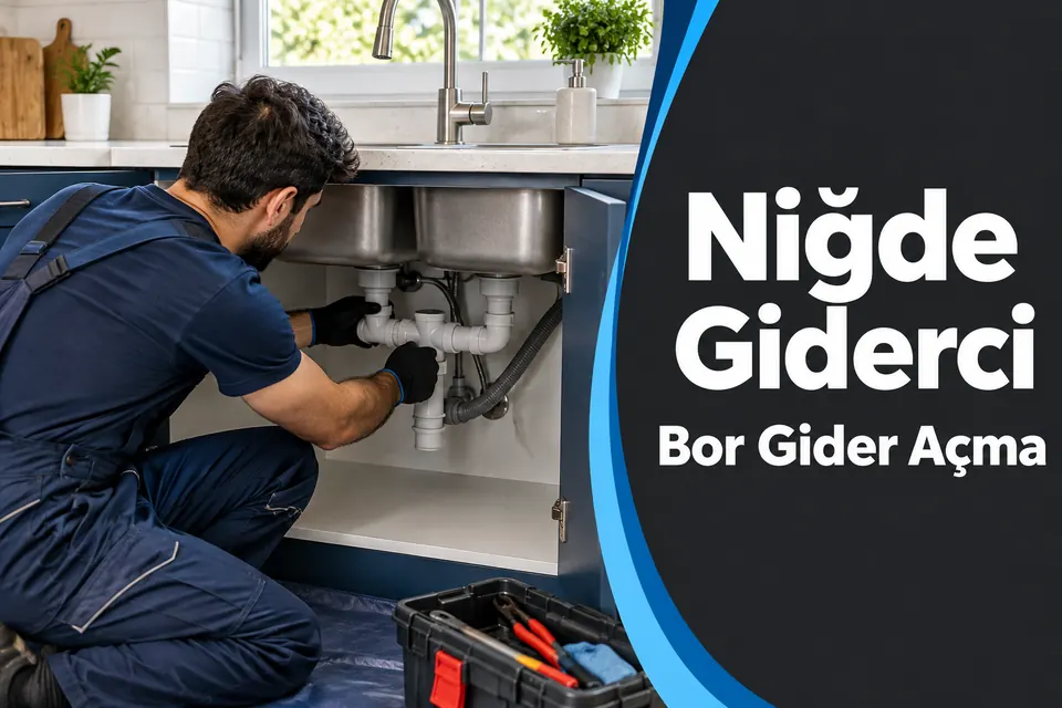 Niğde Bor gider açma hizmet görseli Niğde Bor gider açma — çift evye bağlantısının incelenmesi