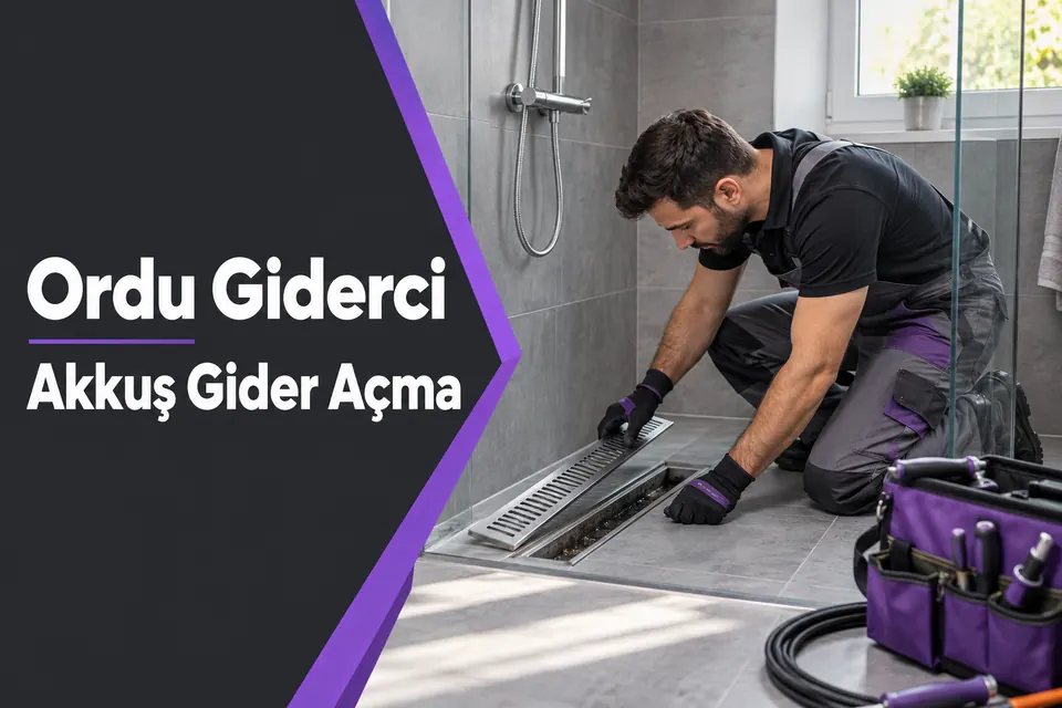 Ordu Akkuş gider açma — duş kanalı çıkışının incelenmesi