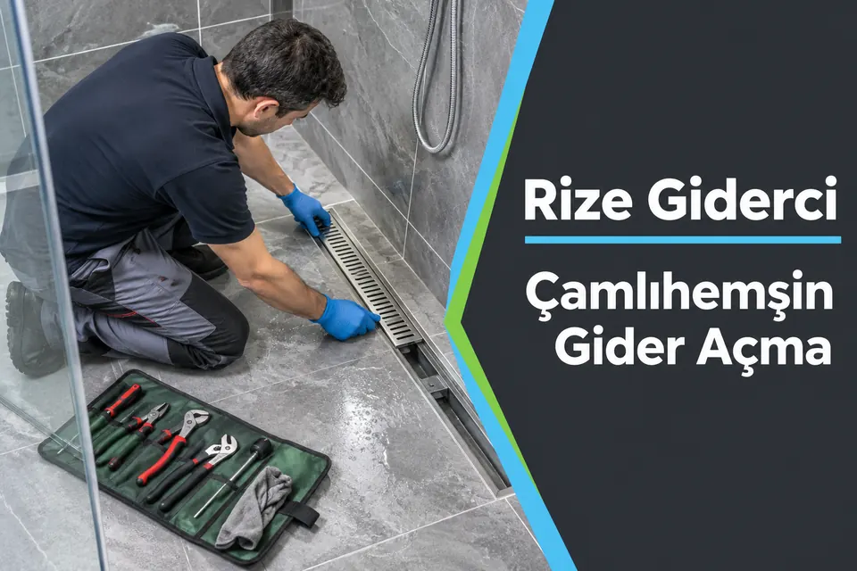 Rize Çamlıhemşin gider açma — duş kanalı çıkışının incelenmesi