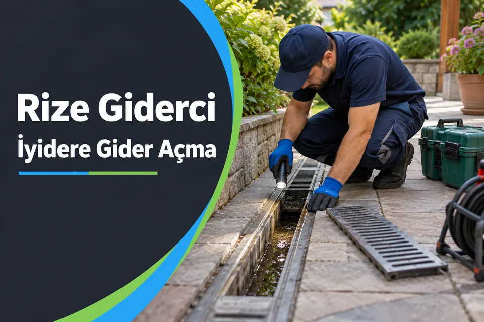 Rize İyidere gider açma — bahçe tahliye kanalının kontrolü