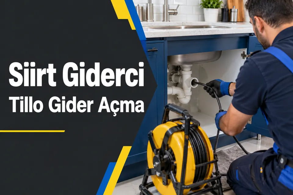 Siirt Tillo gider açma — mutfak hattında mekanik gider açma