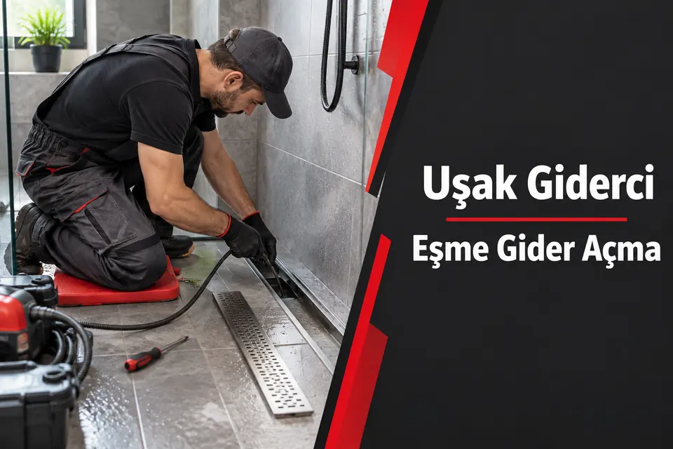 Uşak Eşme gider açma — duş kanalı çıkışının incelenmesi