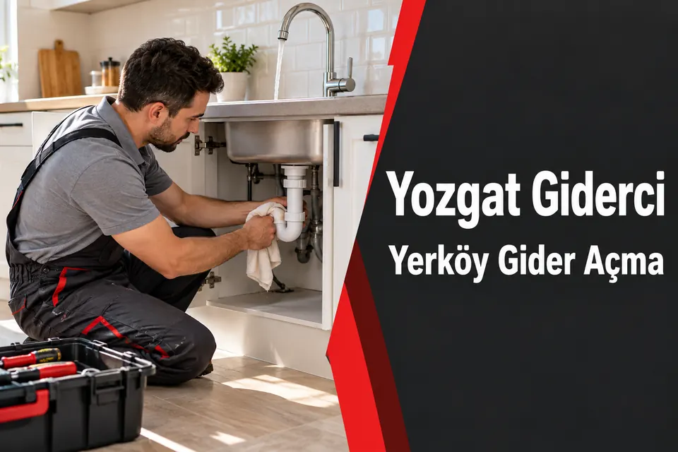 Yozgat Yerköy gider açma hizmet görseli Yozgat Yerköy gider açma — açma sonrası sifon bağlantısında akış ve sızıntı kontrolü