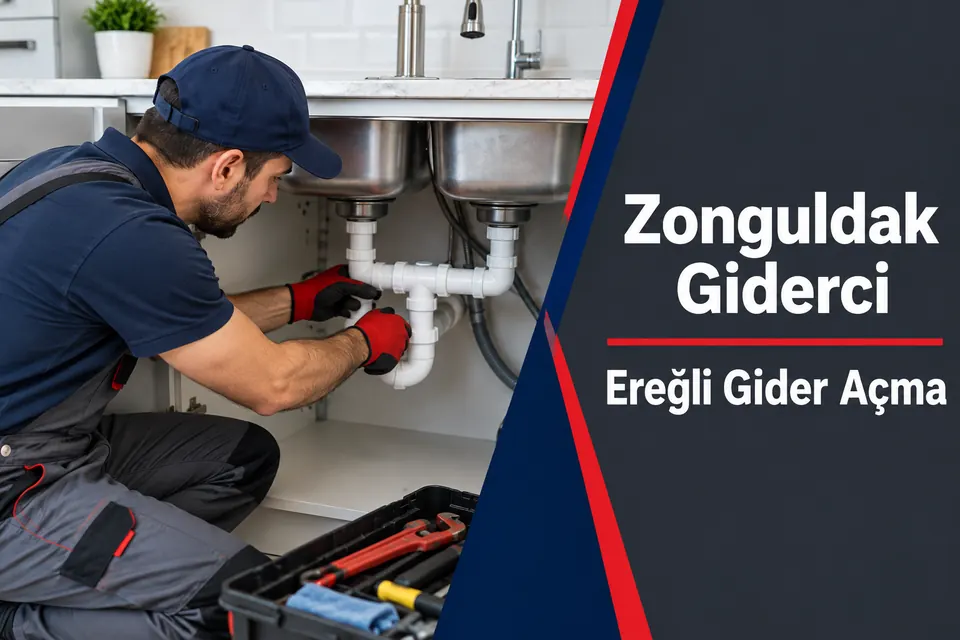 Zonguldak Ereğli gider açma — çift gözlü evyenin ortak sifon bağlantısı